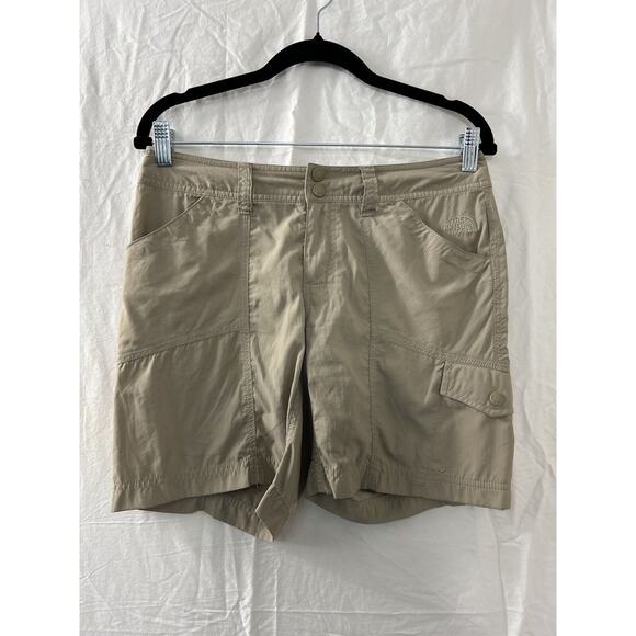 The North Face Womens Hiking Performance Trail Shorts Sz 4 Khaki Brown Gorpcore - Picture 1 of 16